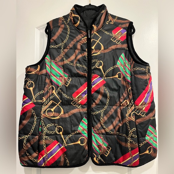 Ralph Lauren Quilted Vest Womens Plus Reversible LRL Crest Equestrian Horse 2X - Picture 1 of 7